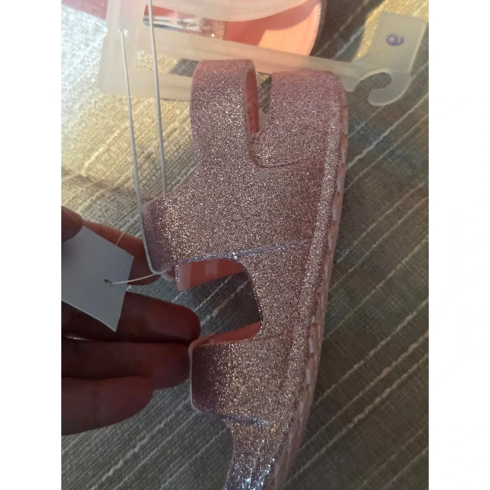 Cat & Jack Toddler Girls Ade Pink Glitter Double Strap Sandals Size 6 NWT